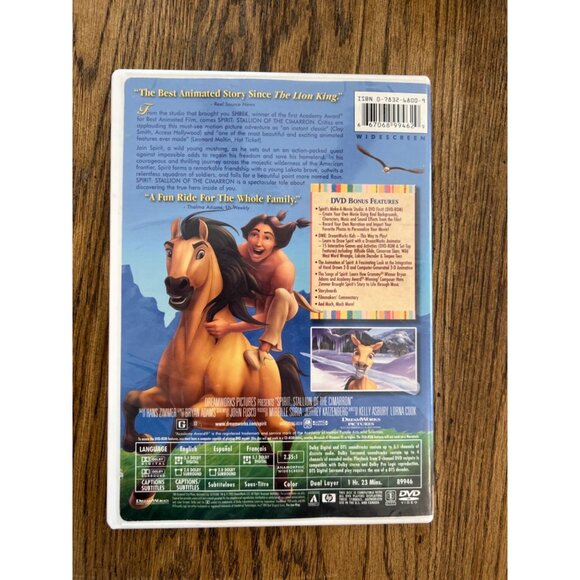 Title: Spirit: Stallion Of The Cimarron DVD Widescreen Family Adventure Animated - Picture 2 of 4